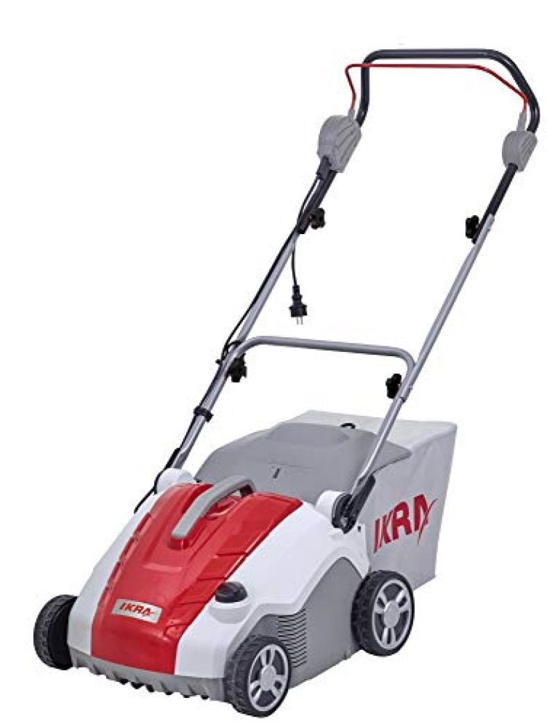 Scarificateur Aérateur Électrique IKRA IEVL 1838 | 1800W, 38cm Largeur | 2-en-1 Avec Sac 40L | Jardin