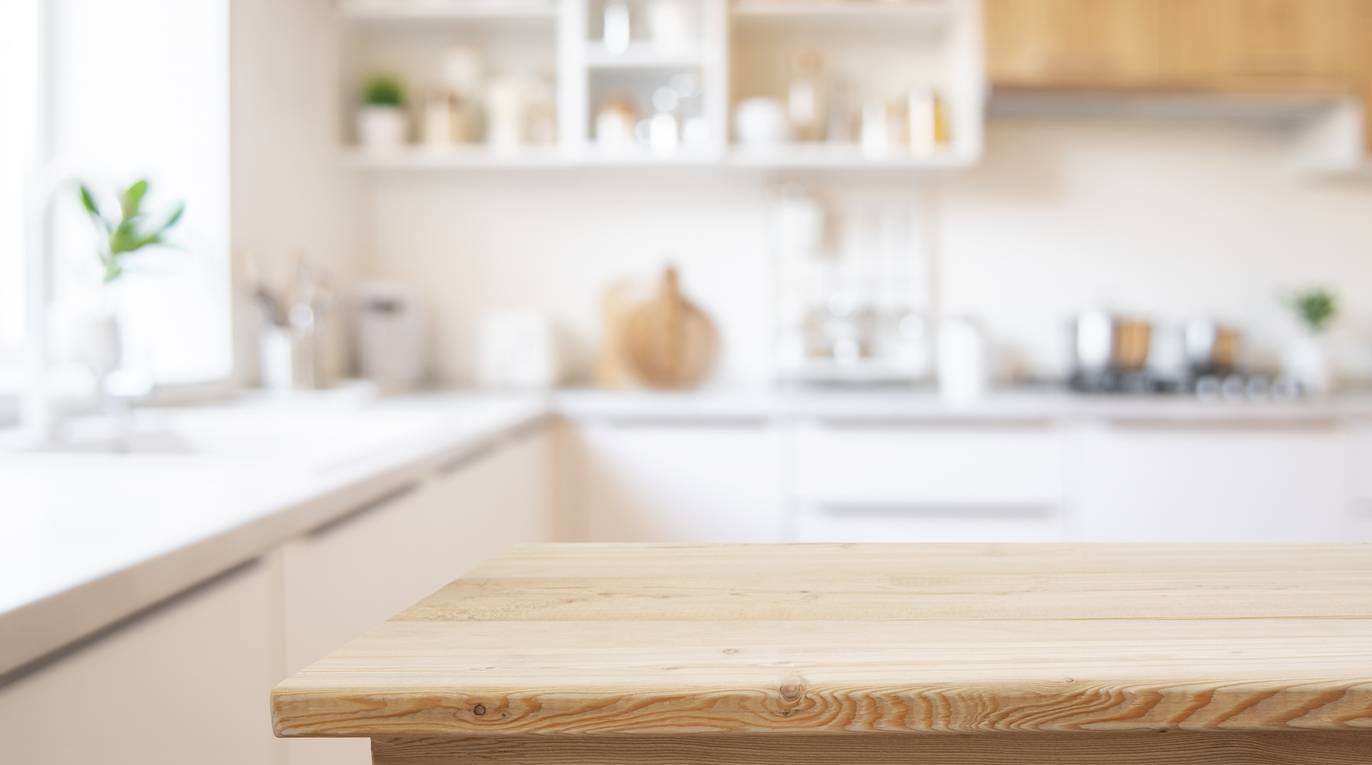 plan de travail sur mesure en bois