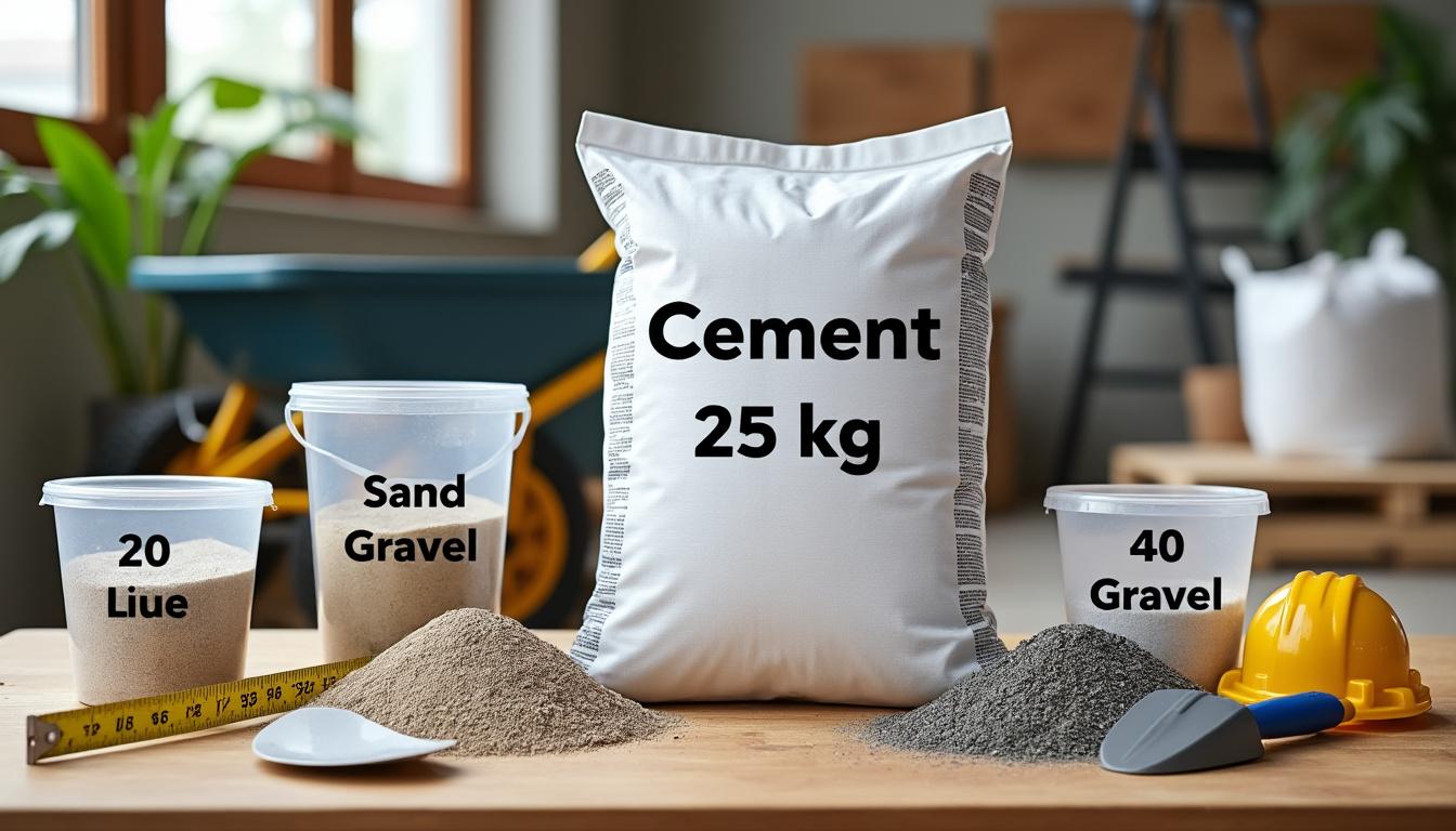 découvrez quel dosage de sable, de gravier et d'eau utiliser avec un sac de ciment de 25 kg pour réaliser un béton ou un mortier solide et durable. conseils pratiques et proportions idéales pour réussir vos travaux.