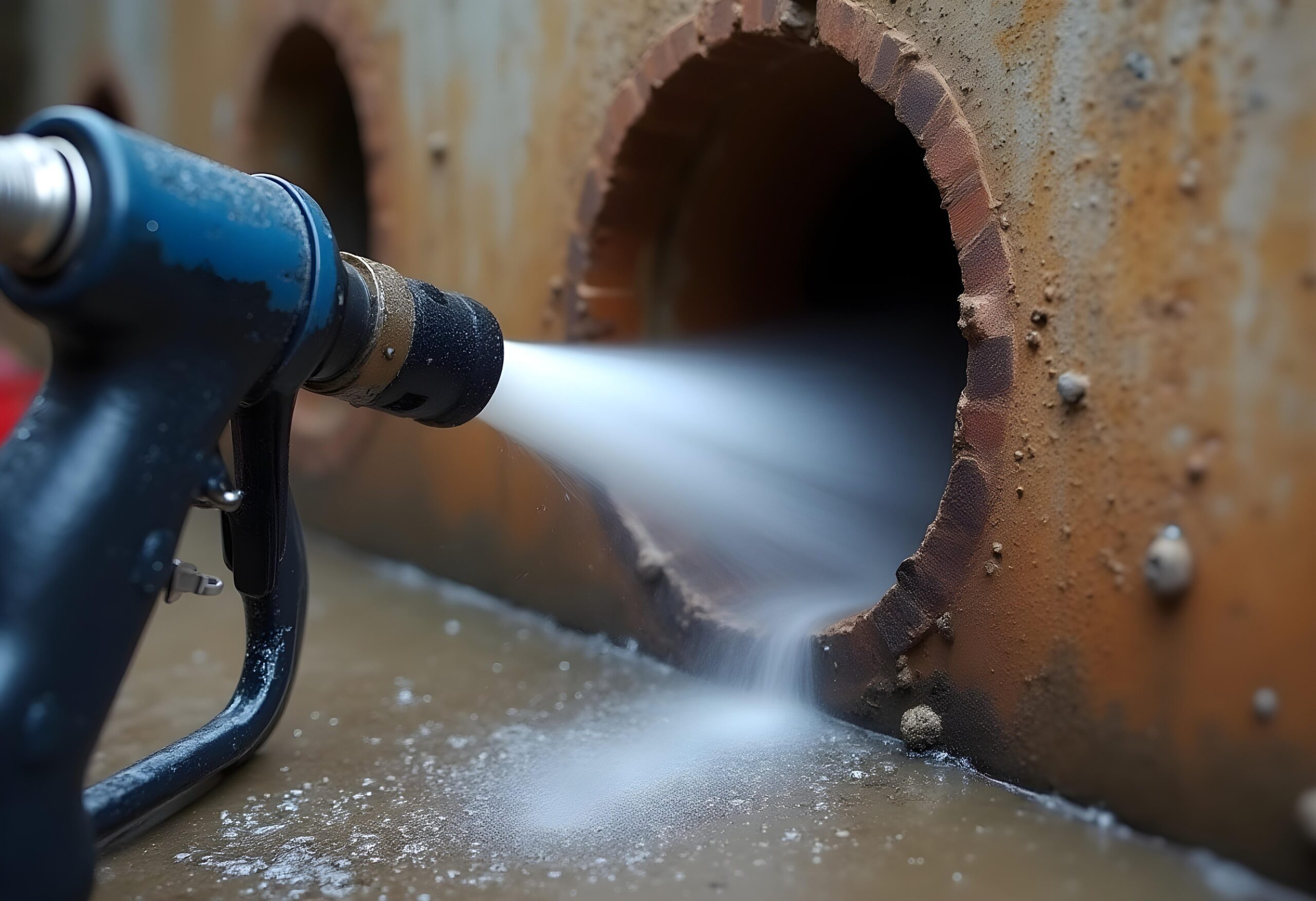 canalisation nettoyée grâce à une nouvelle technique, le chorus hydrodynamique