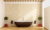 Déco de salle de bain en pierre naturel : le travertin